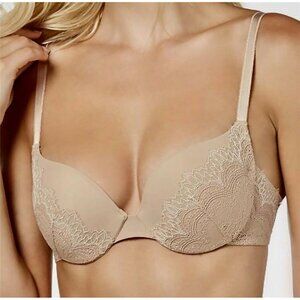 NEW b.tempt'd Wacoal Wink Worthy Beige Padded Push Up Underwire Lace Bra 36DDD